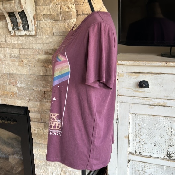 Pink Floyd Dark Side of the Moon maroon crew neck concert graphic t-shirt - Picture 6 of 12